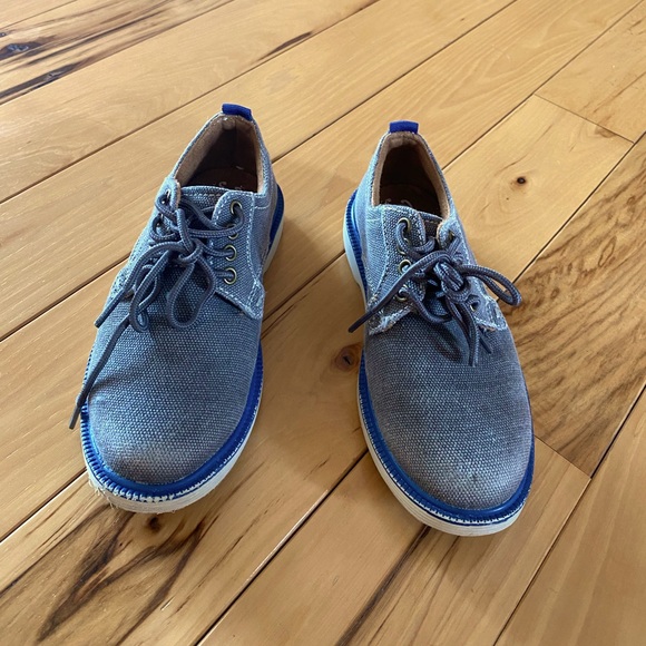 Boys Florsheim Supacush Blue Canvas Derby Shoes